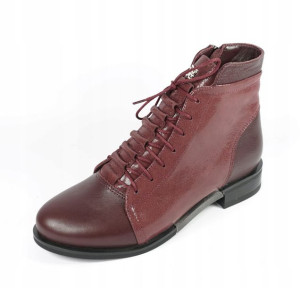 Skórzane damskie Predo 11319 L08 bordo filc r38