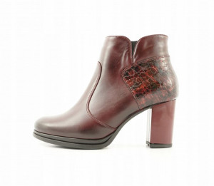 Skórzane Botki Korzeniowski 3115 bordo krokodyl 41