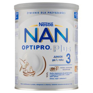 NAN OPTIPRO Plus 3 HM-0 Mleko modyfikowane w proszku dla dzieci po 1. roku