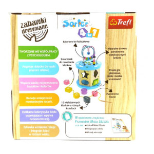 4w1 Tor kulek Klocki Sorter Gra Zabawka drewniana