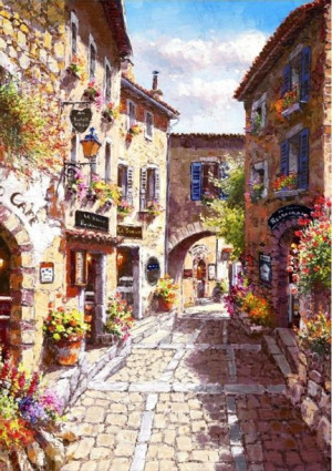 Puzzle 1000 Ulica W Pełna Kwiatów W Eze