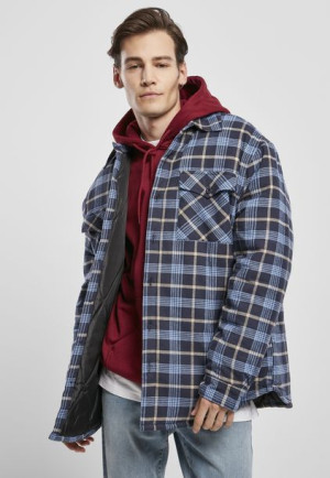 Zimowa Kurtka Plaid Quilted Shirt Darkblue