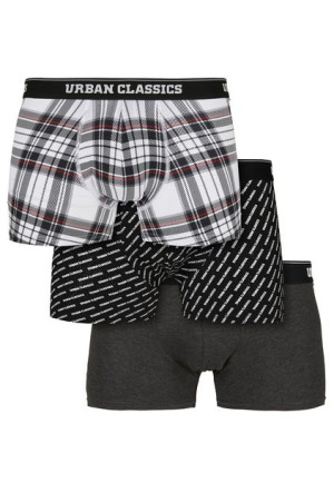 Bokserki Boxer 3-Pack Charcoal/Logo/Plaid