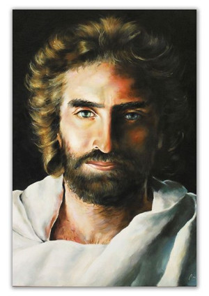 Obraz z Jezusem Chrystusem 60x90cm obraz ręcznie malowany na płótnie