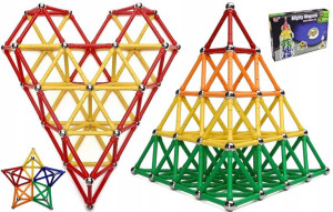 Klocki Magnetyczne Konstrukcyjne Mighty Zestaw 150