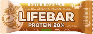 Baton Proteinowy Orzechowo Waniliowy Raw Bio 47 G - Lifefood