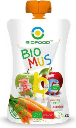 Mus Marchwiowo - Jabłkowy Bio 90 G - Bio Food