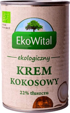 Krem kokosowy 22% tłuszczu BIO 400 ml Ekowital