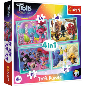 Trefl Puzzle 4w1 Trasa koncertowa Trolli