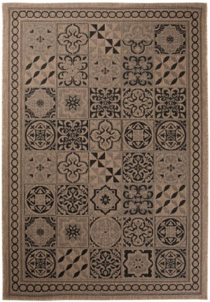Dywan sznurkowy płasko tkany FLOORLUX brązowy 20369 Coffee / Black - 1.40*2