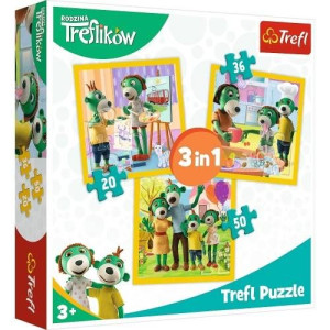 Trefl Puzzle 3w1 Razem jest wesoło. Rodzina Treflików