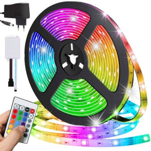 Taśma LED RGB 5 metrów zasilacz 230V 300 diod LED 5 trybów świecenia