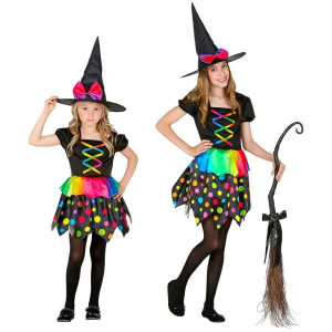 Strój Sukienka Tęczowa Czarownica Halloween - 116