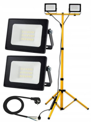 Naświetlacz halogen LED 2x 30W + statyw przewód