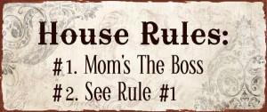 Szyld metalowy House Rules beż