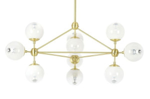 Lampa wisząca PLANETARIO 10 GOLD złota - klosze matowe