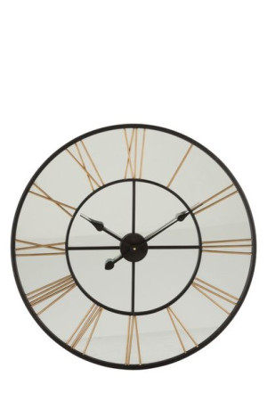 Zegar lustrzany Mirror/Metal Black/Gold