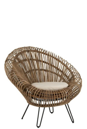 Fotel rattanowo-bambusowy Curl