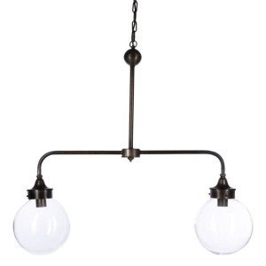 Lampa wisząca podwójna szklane klosze Blur
