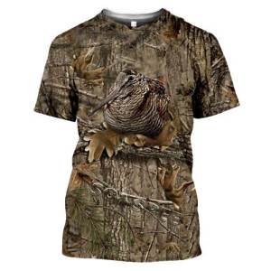 Koszulka męska myśliwska t-shirt graficzny 3D łowiecka ptak XL CZARNY