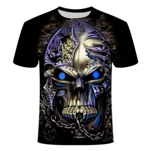 Koszulka męska z czaszką, 3D t-shirt graficzny, śmierć CZARNY 6XL