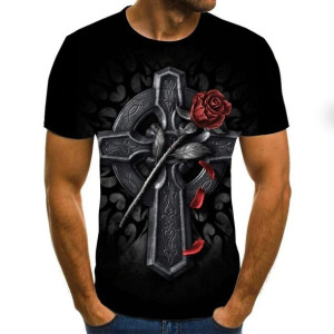 T-shirt męski koszulka z nadrukiem S CZARNY