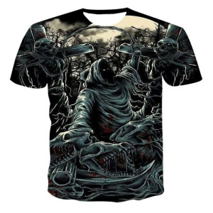 Koszulka męska t-shirt graficzny 3D mroczna śmierć S