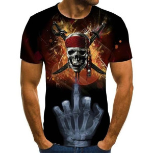 Koszulka męska t-shirt graficzny 3D piraci 4XL CZARNY