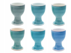 PORCELANA Kieliszki do jajek BAITA BLUE podstawki do jaj 6x