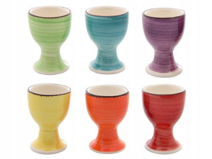 PORCELANA Kieliszki do jajek RAINBOW podstawki do jaj 6szt
