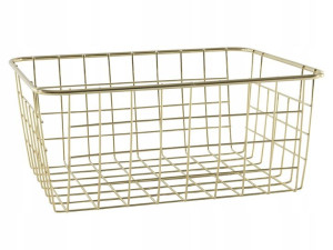 KOSZYK METALOWY na owoce PROSTOKĄTNY złoty 28 cm