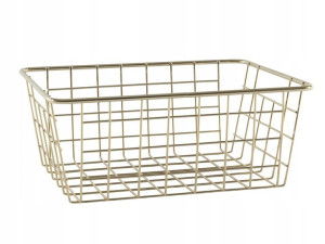 KOSZYK METALOWY na owoce PROSTOKĄTNY złoty 24 cm