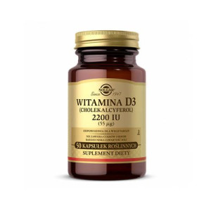 SOLGAR Vitamin D3 2200IU 55mcg - 50vcaps.PL