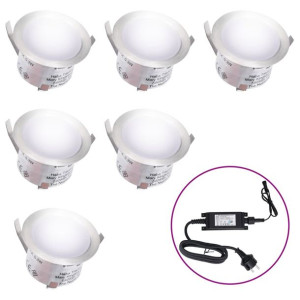 Lampy najazdowe LED, 6 szt., zimne białe światło