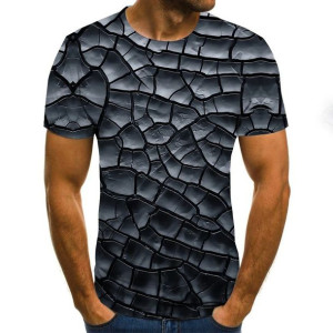 Koszulka męska t-shirt graficzny 3D pęknięcia 3XL CZARNY