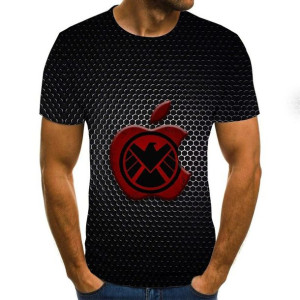 Męska koszulka t-shirt z krótkim rękawem i nadrukiem jabłko ala apple 3XL C