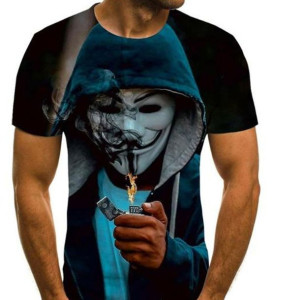 T shirt męski koszulka z nadrukiem Anonymous 3D 4XL