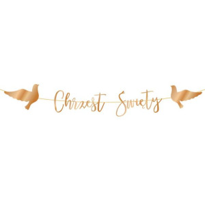 Baner Girlanda Gold Rose Na Chrzest Święty