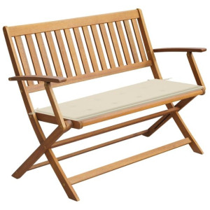 Ławka ogrodowa z poduszką, 120 cm, lite drewno akacjowe
