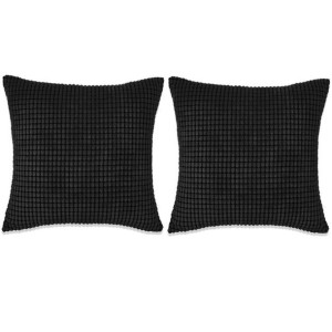 Zestaw 2 poduszek z weluru w kolorze czarnym 60x60 cm