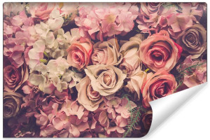 Fototapeta Kolorowe KWIATY Styl Retro Efekt 3D 180cm x 120cm