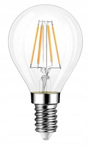 Żarówka E14 LED FILAMENT G45 4W EDISON kulk CIEPŁA