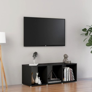 Lumarko Szafka pod TV, czarna, 107x35x37 cm, płyta wiórowa