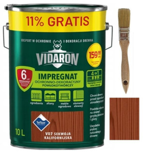 Vidaron Impregnat Sekwoja Kalif. 10l Zestaw Z Pędzlem