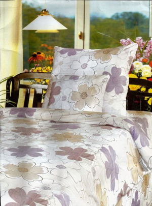 Pościel flanelowa ciepła 160x200  3-częściowa w kwiaty CW-FL1603-16