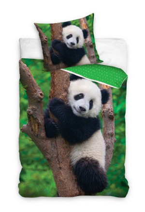 Pościel dziecięca bawełniana 160x200  2-częściowa panda Best Friends NL1950