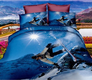 Pościel 3D rozmiar 160x200 3-częściowa wzór 249-4 zima sport