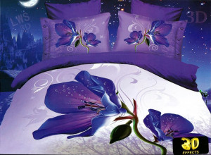 Pościel 3D rozmiar 160x200 4-częściowa kwiaty CW-FSH1604-7