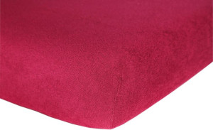 Prześcieradło frotte bawełniane z gumką 200x220 grube bordowe