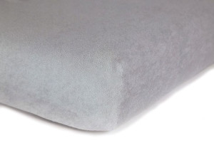 Prześcieradło frotte bawełniane z gumką 200x220 grube siwe